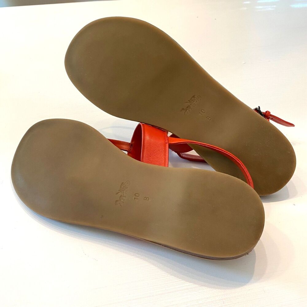 Coach‎ Burnt Orange Gracie Sandal Swagger Thong Sandals US Size 10 B EU Size 40 - Picture 9 of 10